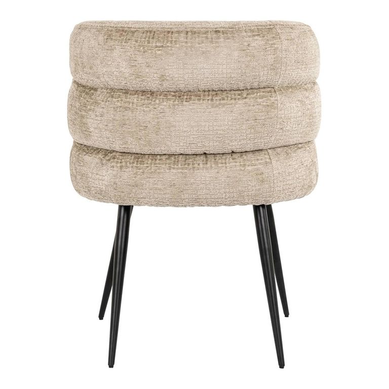Stella Desert Fabric Dining Chair with Black Legs