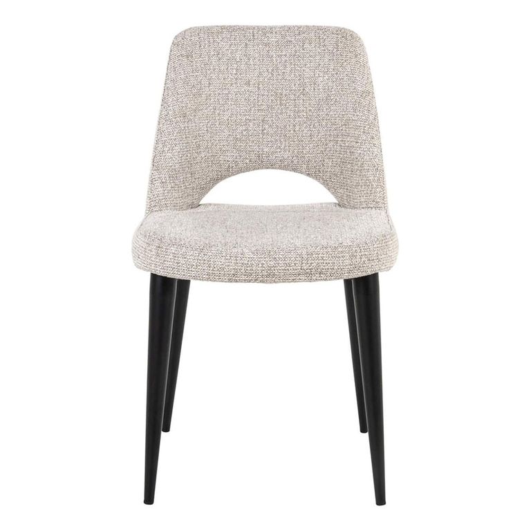 Tabitha Dining Chair - Set of 2 - Fancy Natural - Fabic and Metal
