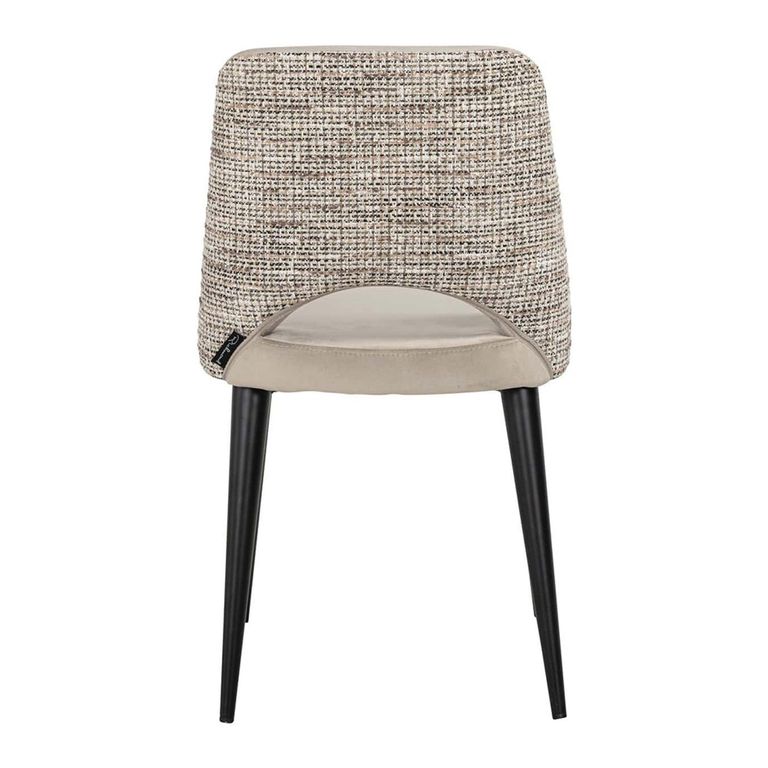 Tabitha Natural Khaki Fabric Dining Chair with Black Legs (Set of 2)