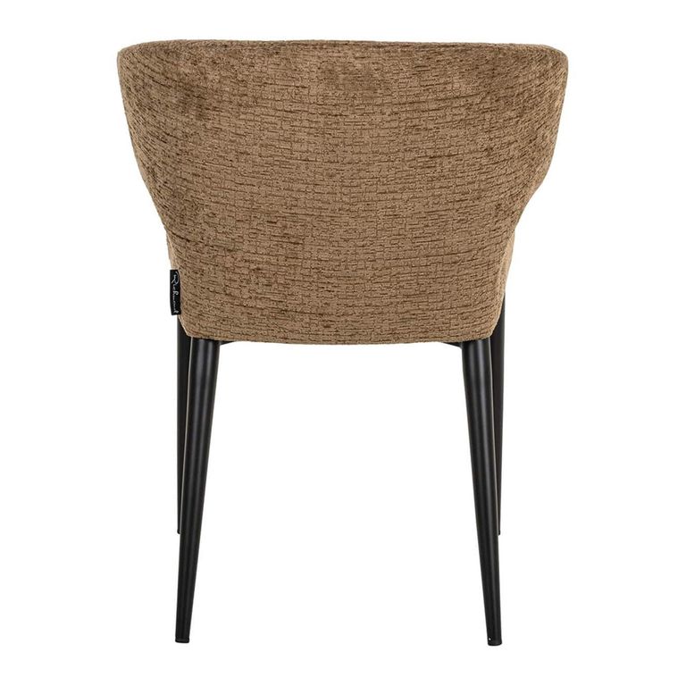 Taylor Dining Chair - Wing Back - Brandy Fusion - Fabric and Metal
