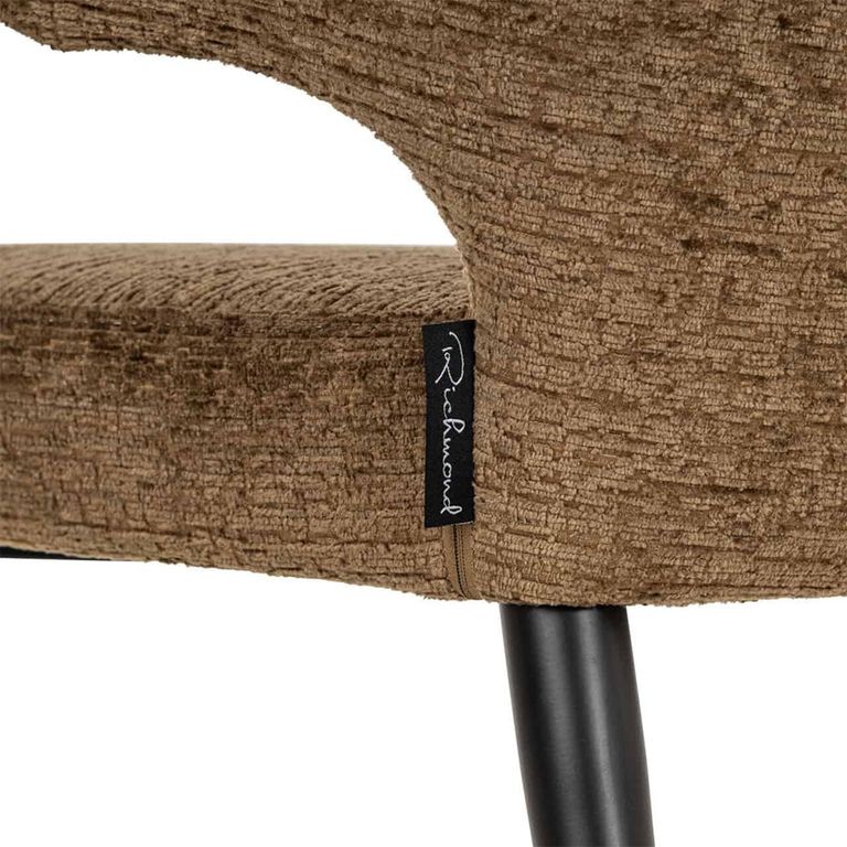 Taylor Dining Chair - Wing Back - Brandy Fusion - Fabric and Metal