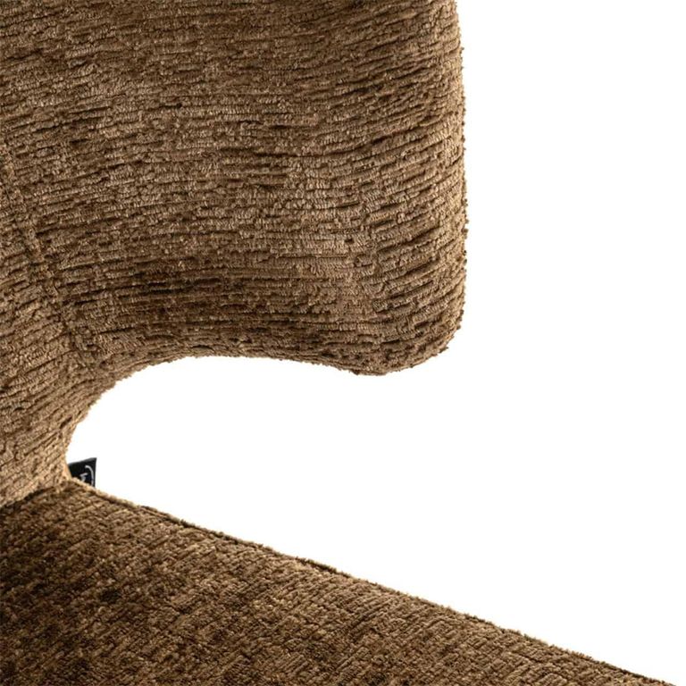 Taylor Dining Chair - Wing Back - Brandy Fusion - Fabric and Metal