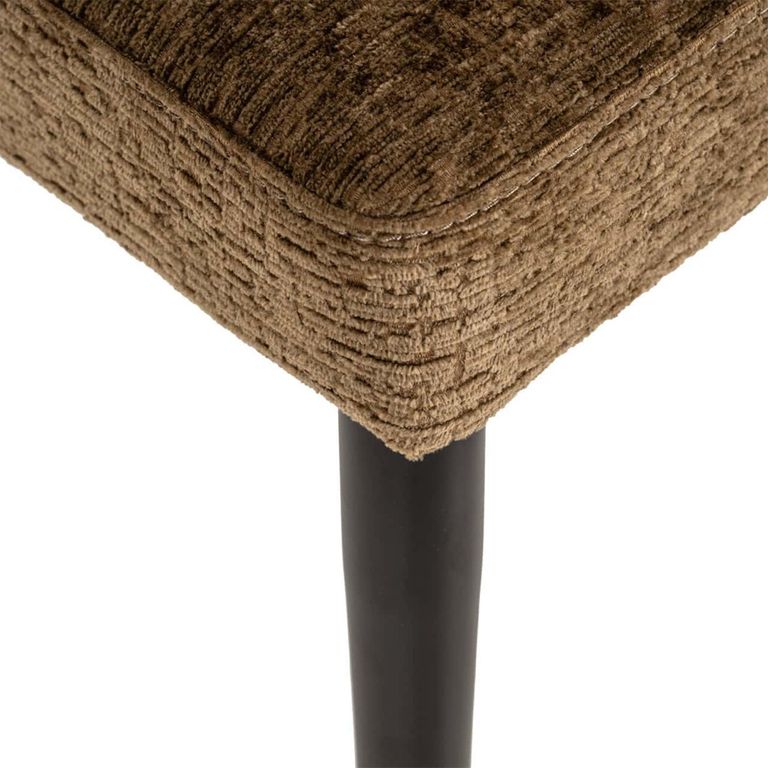 Taylor Dining Chair - Wing Back - Brandy Fusion - Fabric and Metal