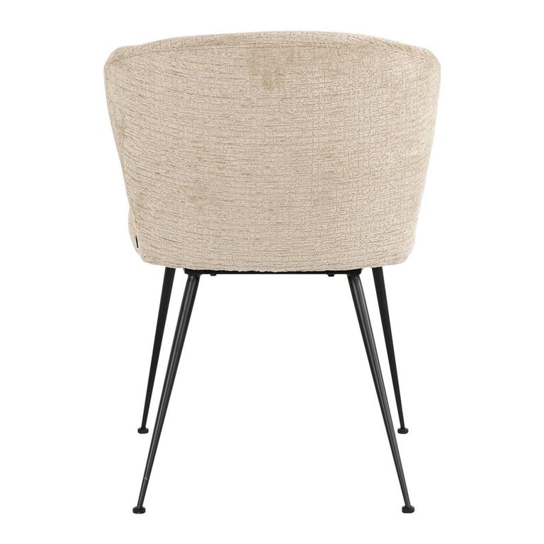 Xandra Desert Fabric Dining Chair with Black Legs