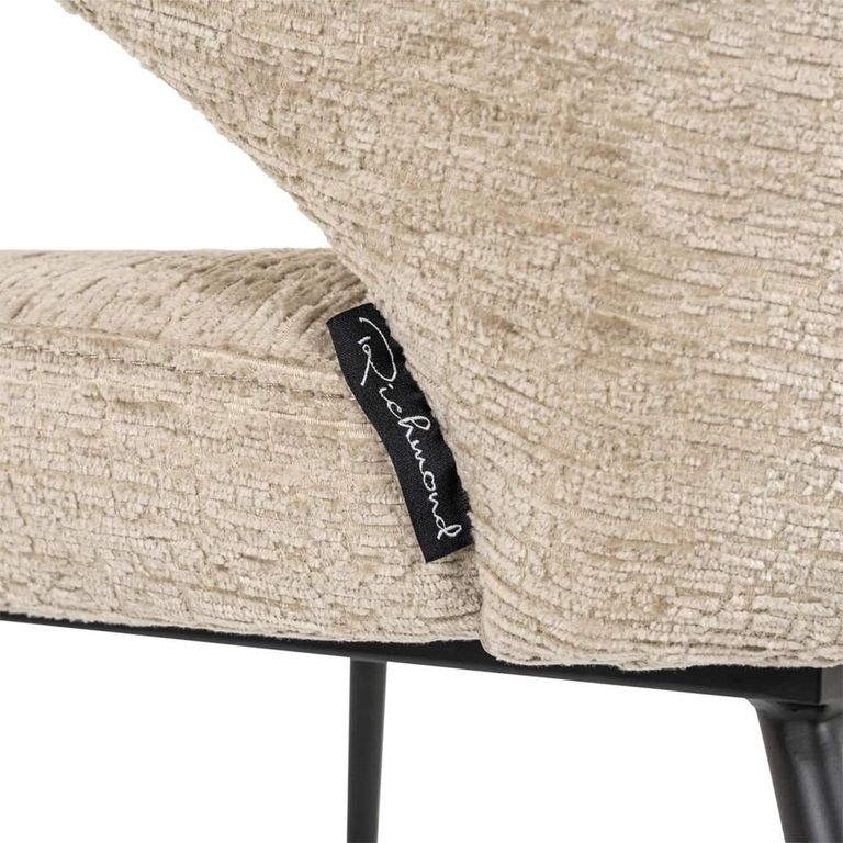 Xandra Desert Fabric Dining Chair with Black Legs