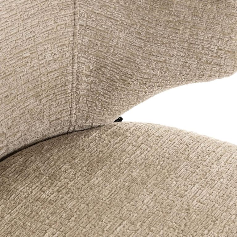 Xandra Desert Fabric Dining Chair with Black Legs