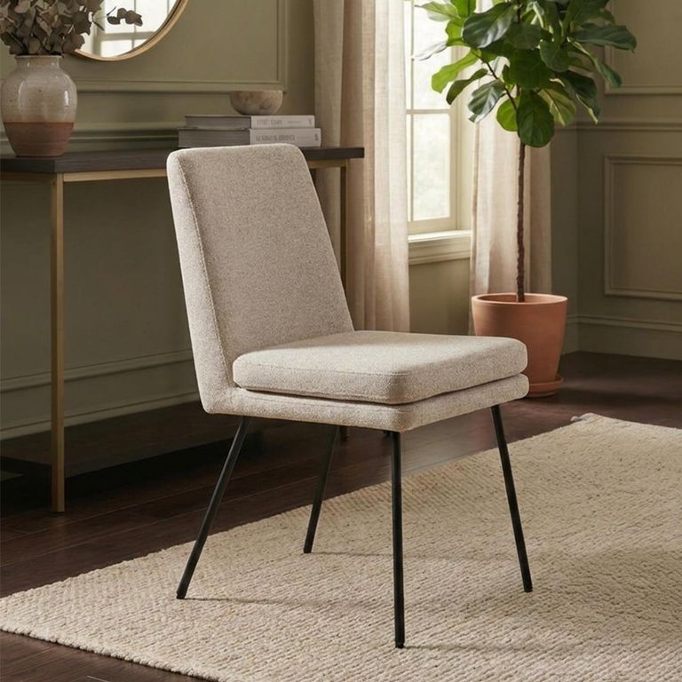 Laurel Dining Chair - Set of 2 - Lyon Mink and Black - Fabric and Metal