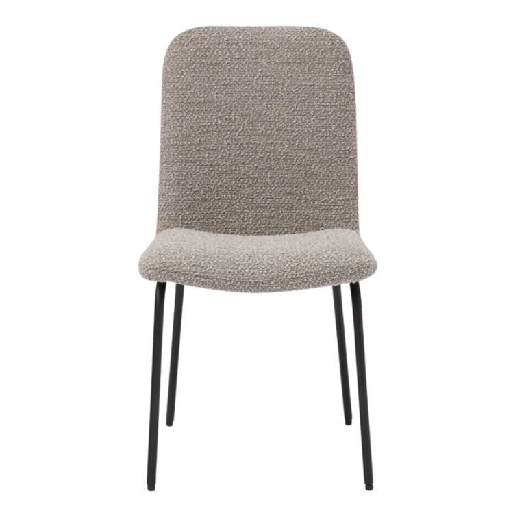 Aster Dining Chair - Set of 2 - Cologne Dove and Black - Fabric and Metal