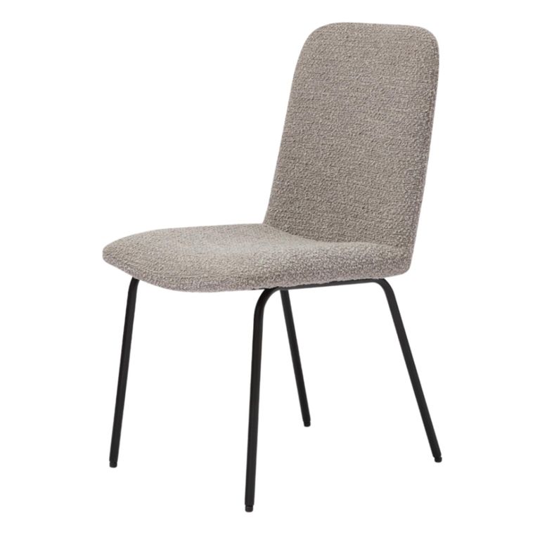 Aster Dining Chair - Set of 2 - Cologne Dove and Black - Fabric and Metal