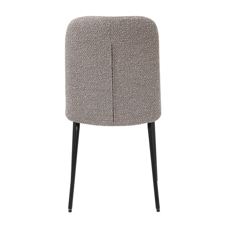 Aster Dining Chair - Set of 2 - Cologne Dove and Black - Fabric and Metal