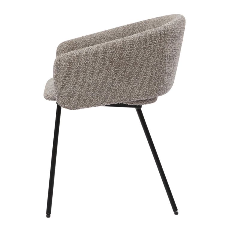 Fern Dining Armchair - Set of 2 - Curved Back - Cologne Mink and Black - Fabric and Metal