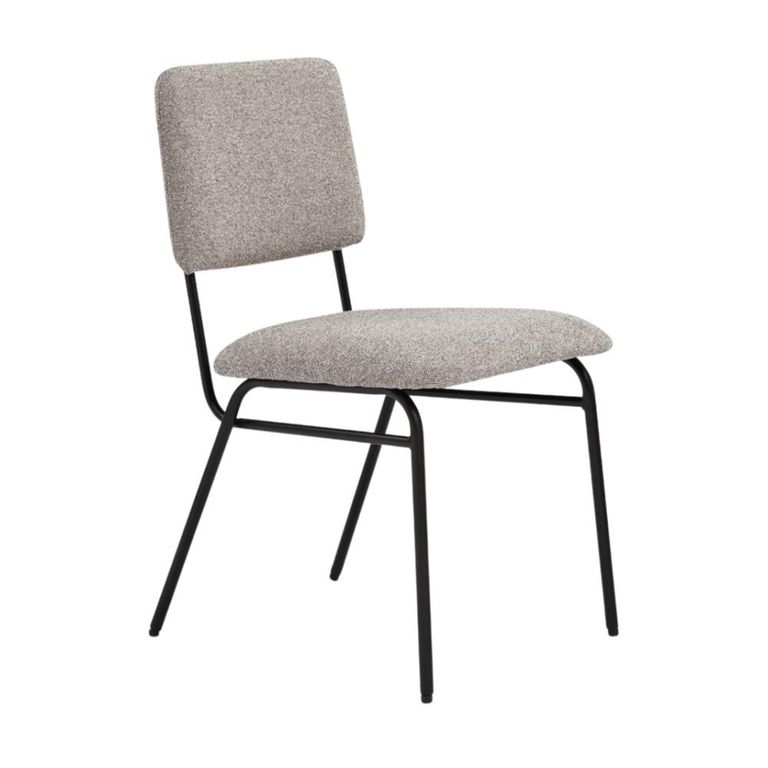 Holly Dining Chair - Set of 2 - Lyon Steel and Black - Fabric and Metal
