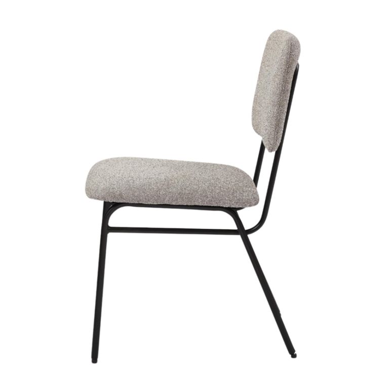 Holly Dining Chair - Set of 2 - Lyon Steel and Black - Fabric and Metal