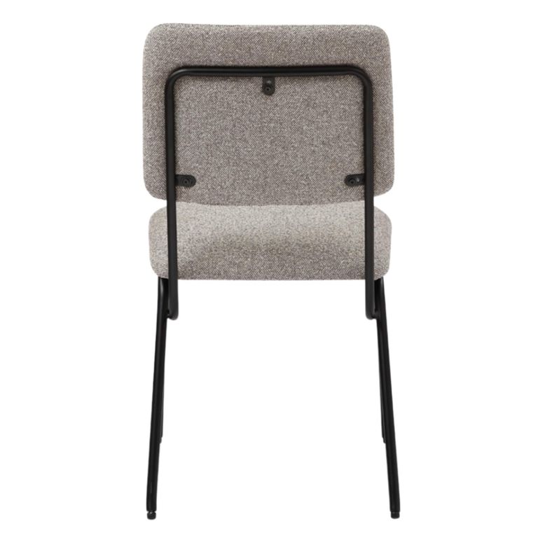 Holly Dining Chair - Set of 2 - Lyon Steel and Black - Fabric and Metal