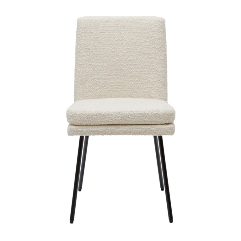 Laurel Dining Chair - Set of 2 - Cologne Ivory and Black - Fabric and Metal
