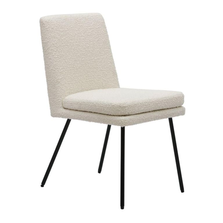 Laurel Dining Chair - Set of 2 - Cologne Ivory and Black - Fabric and Metal