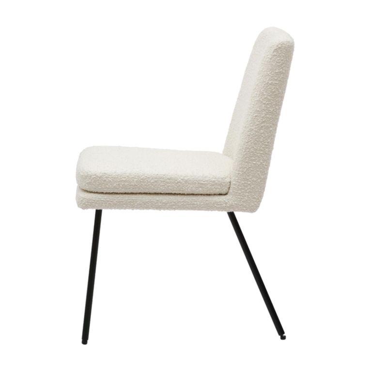 Laurel Dining Chair - Set of 2 - Cologne Ivory and Black - Fabric and Metal