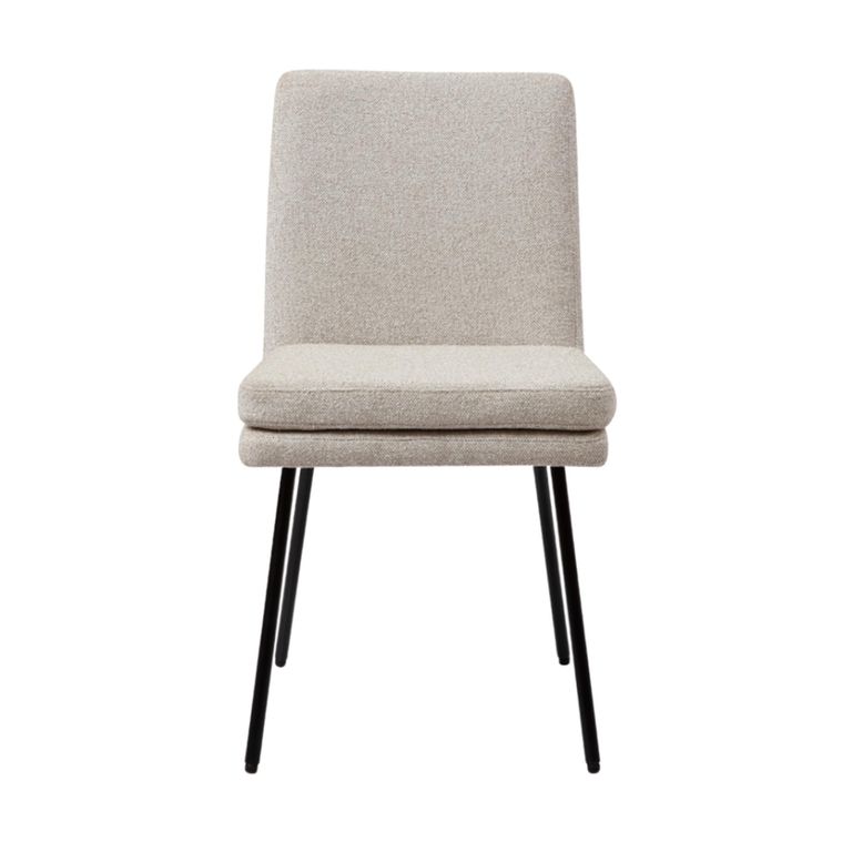 Laurel Dining Chair - Set of 2 - Lyon Mink and Black - Fabric and Metal