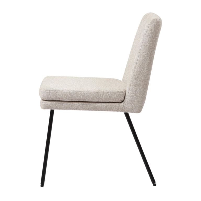 Laurel Dining Chair - Set of 2 - Lyon Mink and Black - Fabric and Metal