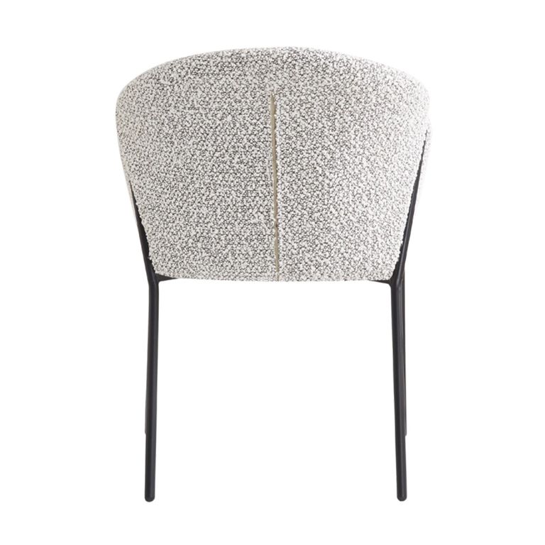Petal Dining Armchair - Set of 2 - Ivory and Taupe Boucle - Fabric and Metal