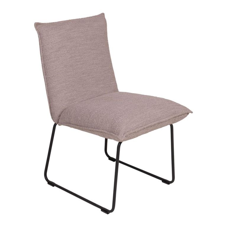 Atlanta Dining Chair - Set of 2 - Natural and Black - Fabric and Metal