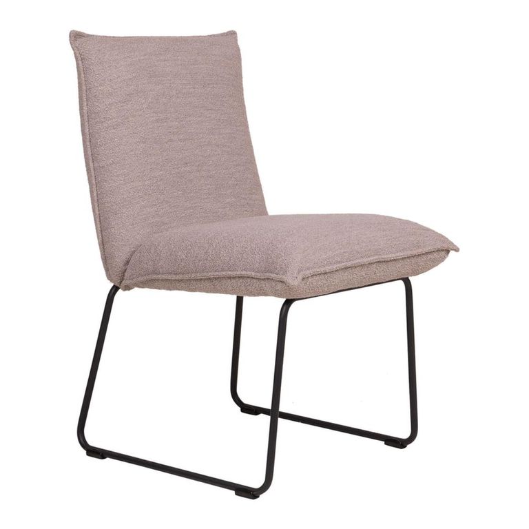 Atlanta Dining Chair - Set of 2 - Natural and Black - Fabric and Metal