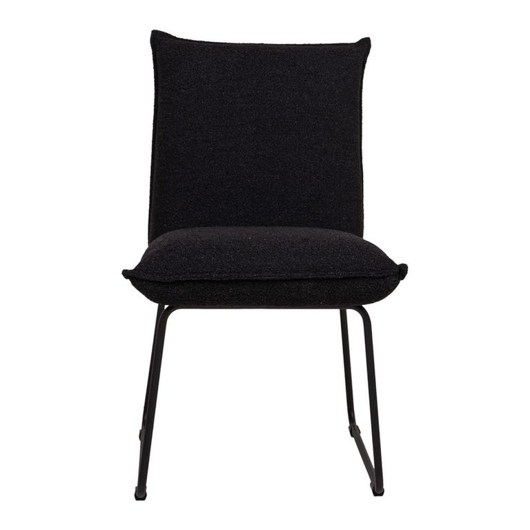 Atlanta Dining Chair - Set of 2 - Onyx - Fabric and Metal