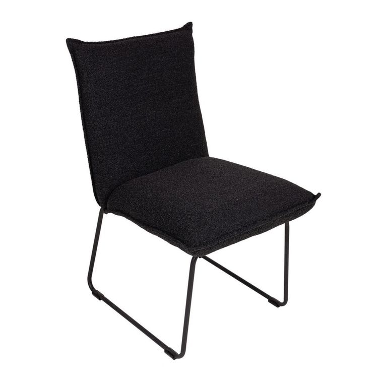 Atlanta Dining Chair - Set of 2 - Onyx - Fabric and Metal