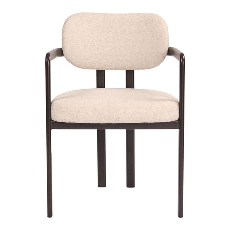 Eva Dining Armchair - Set of 2 - Cream - Fabric