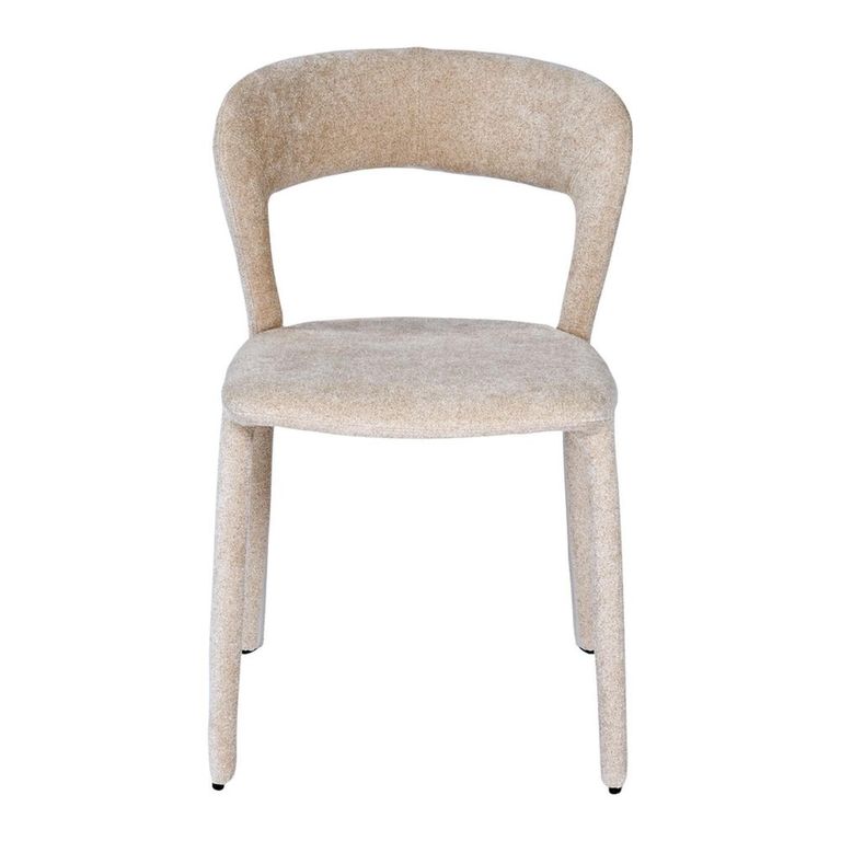Toledo Dining Chair - Set of 2 - Curved Back - Beige - Fabric
