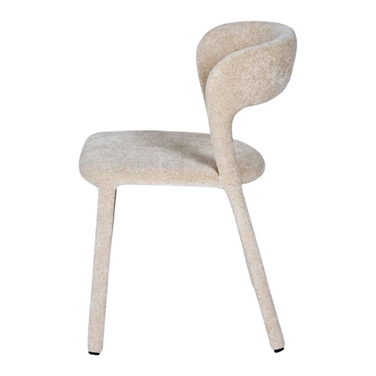 Toledo Dining Chair - Set of 2 - Curved Back - Beige - Fabric