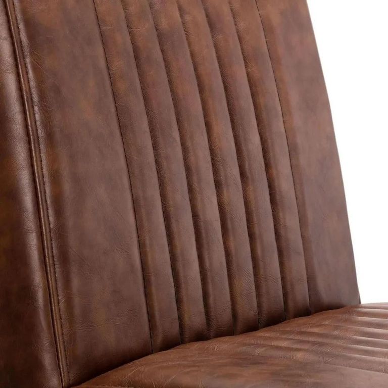 Clearance - Brooklyn Cantilever Dining Chair - Set of 2 - Brown Faux Leather - FSS17391