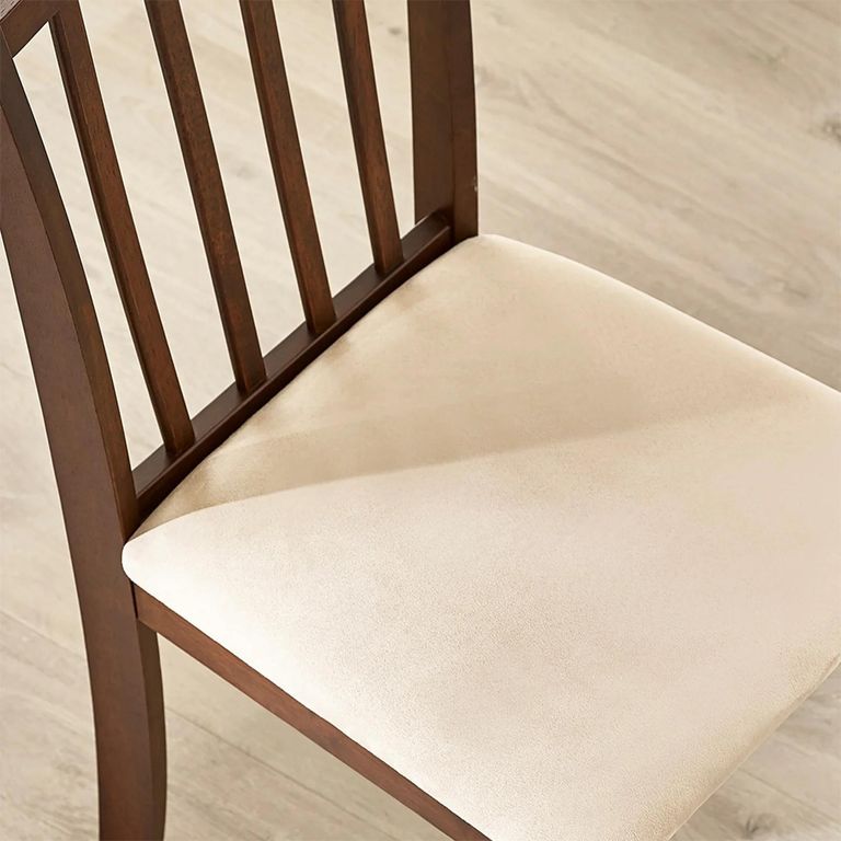 Coast Dining Chair - Set of 2 - Walnut - Cream - Solid Wood and Fabric
