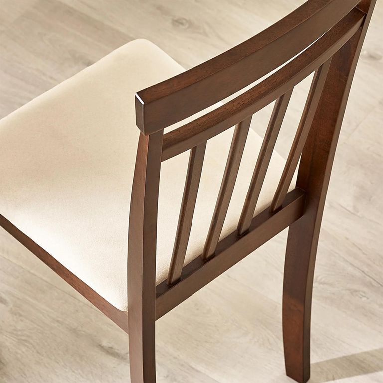 Coast Dining Chair - Set of 2 - Walnut - Cream - Solid Wood and Fabric