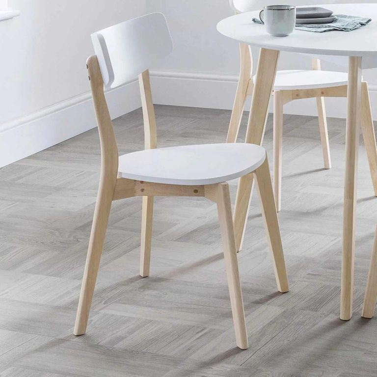 Casa Dining Chair - Set of 2 - White and Natural - Wood