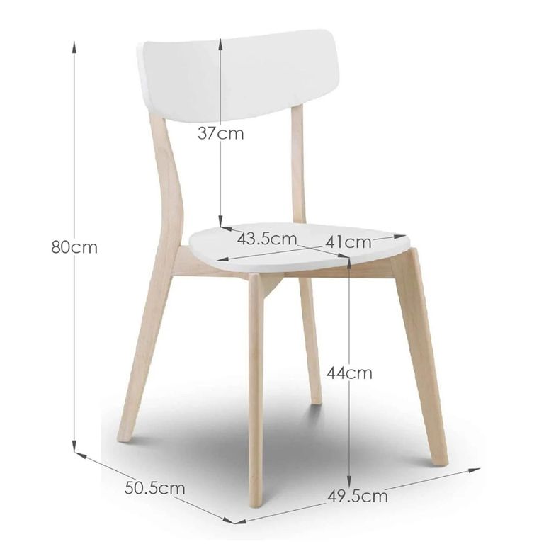 Casa Dining Chair - Set of 2 - White and Natural - Wood