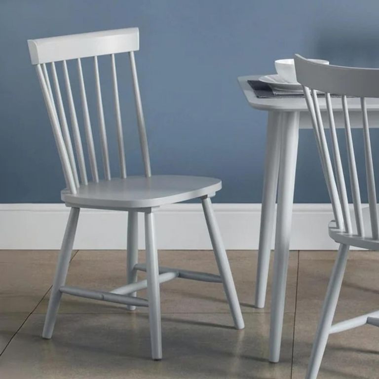 Torino Dining Chair - Set of 4 - Spindle Curved Back - Grey - Wood