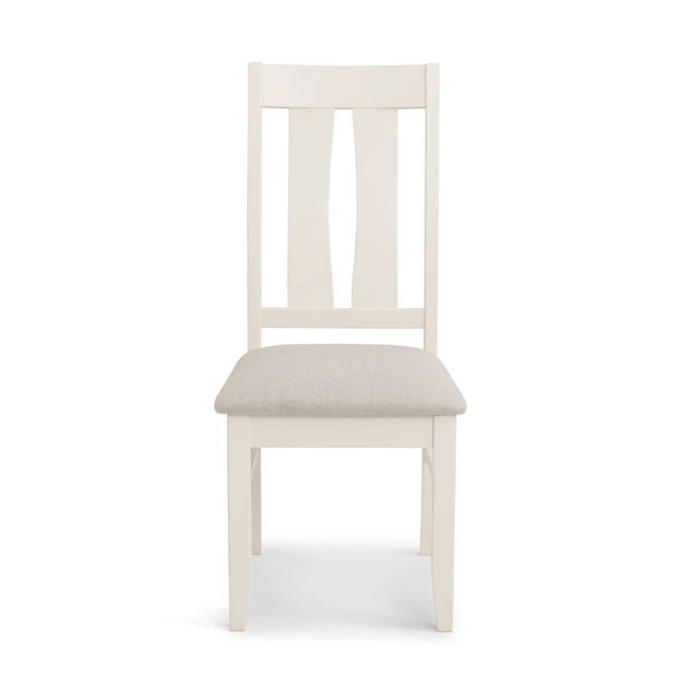 Pembroke Dining Chair - Set of 2 - Ivory Lacquered and Beige - Wood and Fabric