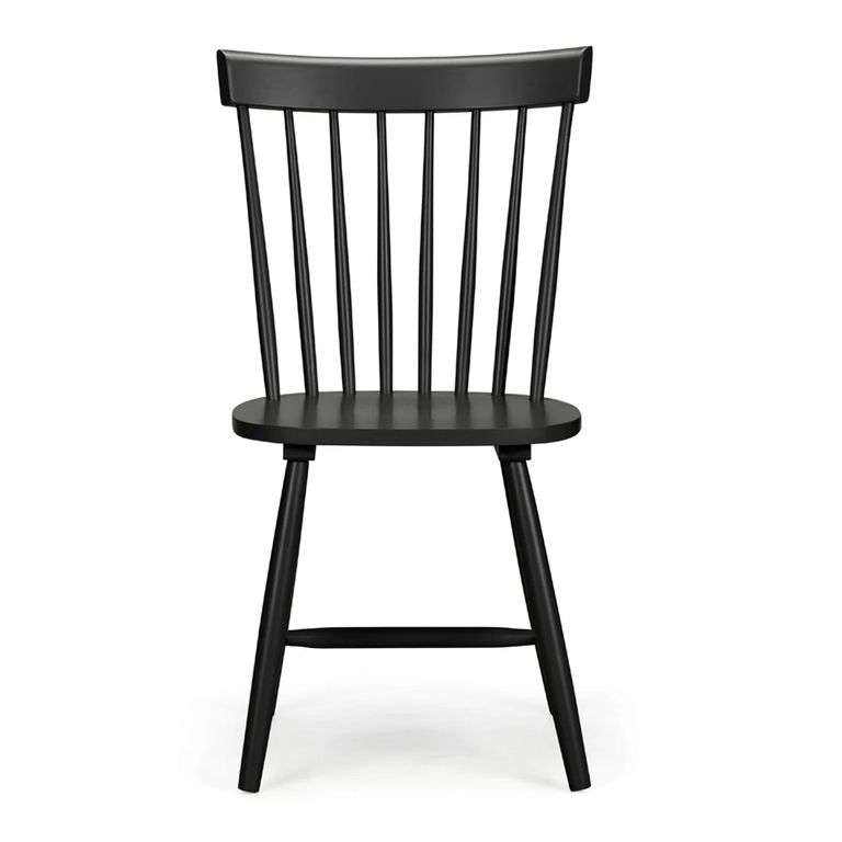 Torino Dining Chair - Set of 4 - Spindle Curved Back - Black - Wood