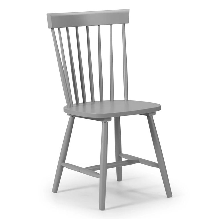 Torino Dining Chair - Set of 4 - Spindle Curved Back - Grey - Wood