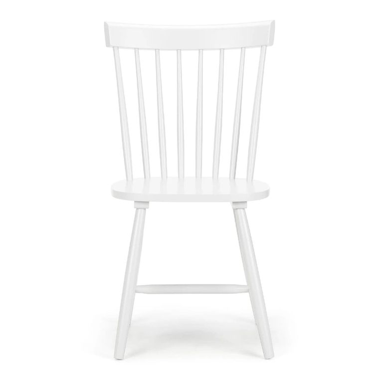 Torino Dining Chair - Set of 4 - Spindle Curved Back - White - Wood