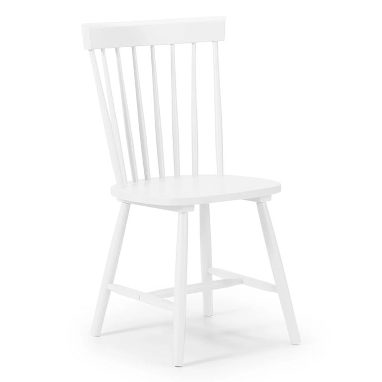 Torino Dining Chair - Set of 4 - Spindle Curved Back - White - Wood