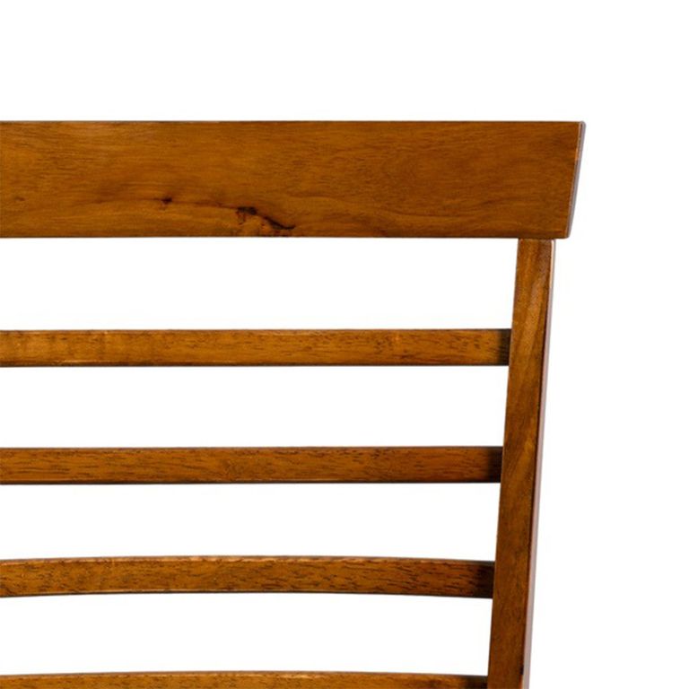 Hanover Dining Chair - Set of 2 - Ladder Back - Brown and Black - Dark Oak and Faux Leather