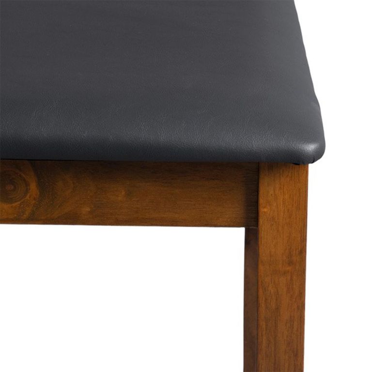 Hanover Dining Chair - Set of 2 - Ladder Back - Brown and Black - Dark Oak and Faux Leather