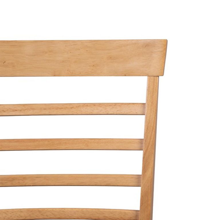 Hanover Dining Chair - Set of 2 - Ladder Back - Natural and Black - Light Oak and Faux Leather - Assembled