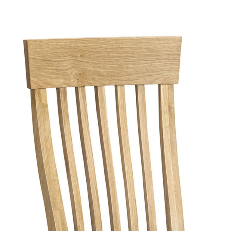 Treviso Dining Chair - Set of 2 - Slatted Back - Oak and Faux Leather