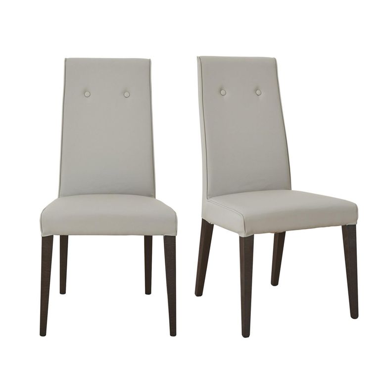 Montecarlo Dining Chair - Set of 2 - Grey and Black - Fabric and Wooden