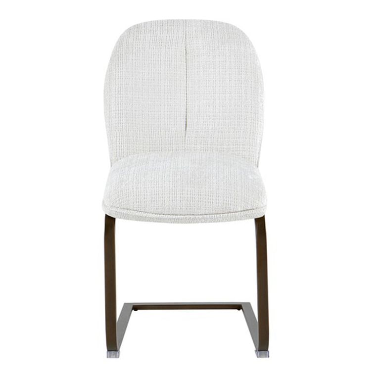 Solara Cantilever Dining Chair - Set of 2 - Sand Blasted - Fabric and Metal