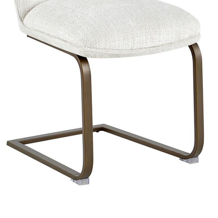 Solara Cantilever Dining Chair - Set of 2 - Sand Blasted - Fabric and Metal