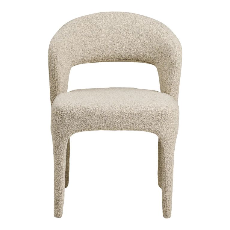 Belmont Dining Chair - Set of 2 - Curved Back - Cream Boucle - Fabric